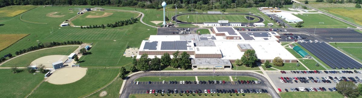 aerial view of middle and high school